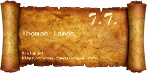 Thomae Tamás névjegykártya